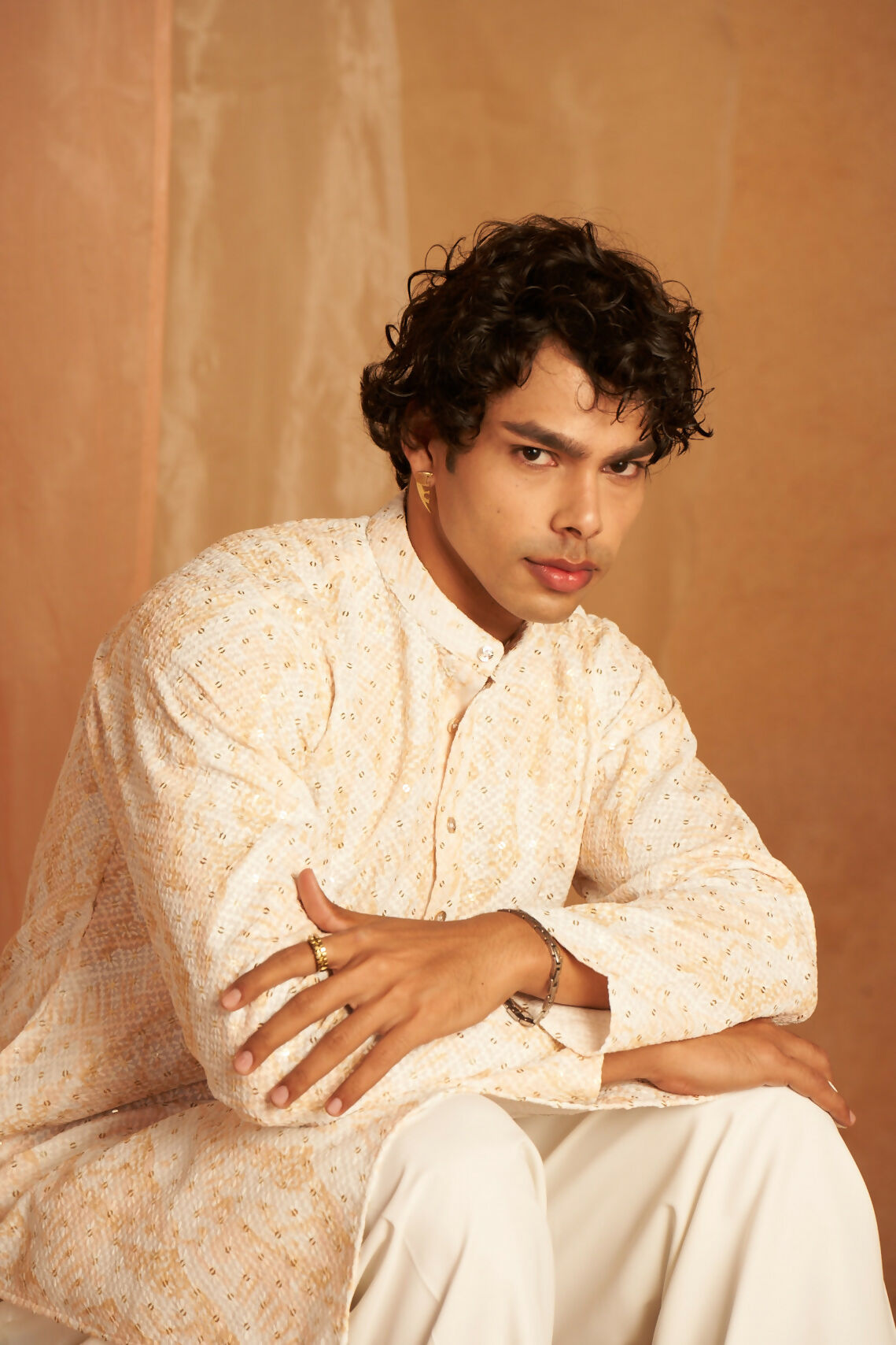 Yellow Viscose Chikankari Embroidery Work Men's Kurta Set - Mahotsav | Swadesiicart
