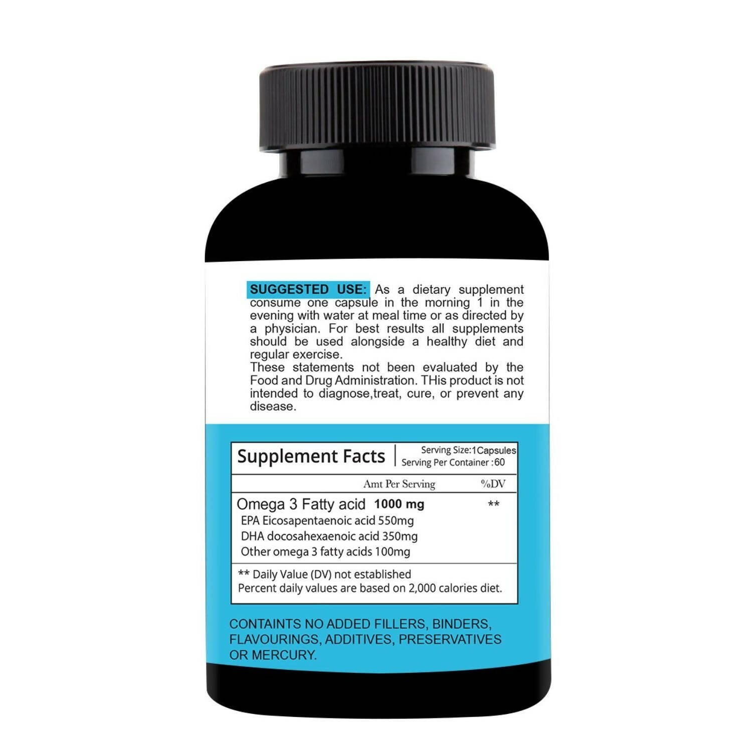Nutracology Omega 3 Fish Oil 1000mg Capsules with Fish oil EPA + DHA Enriched Sofgels - Swadesiicart