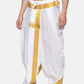 Sethukrishna Men White & Gold-Coloured Solid Readymade Dhoti Pant | Swadesiicart