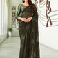 Tikhi Imli Green Floral Embellished Saree | Swadesiicart