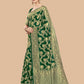 Kalini Green & Gold-Toned Woven Design Silk Blend Banarasi Saree | Swadesiicart