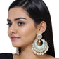 Shoshaa Sea Green & Gold-Polished Classic Chandbalis - Swadesiicart