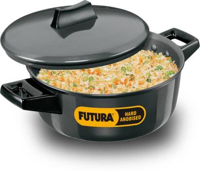Hawkins Futura Hard Anodised Cook-n-Serve Bowl Handi 2 L with Lid (ACB20) - Swadesiicart