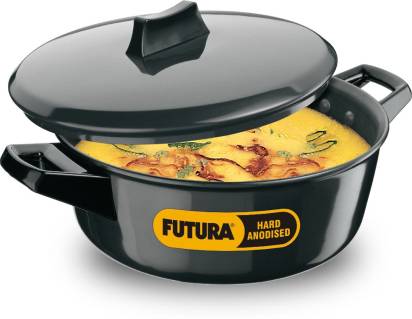 Hawkins Futura Hard Anodised Cook n Serve Bowl Handi 3 L with Lid (ACB30) - Swadesiicart