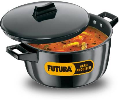 Hawkins Futura Hard Anodized Cook-n-Serve Bowl 23 cm Diameter 4 L with Lid (ACB40) - Swadesiicart