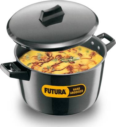 Hawkins Futura Hard Anodized Cook-n-Serve Bowl 5 L with Lid (ACB50) - Swadesiicart