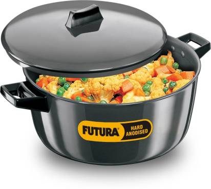 Hawkins Futura Hard Anodised Cook-n-Serve Bowl 6 L Capacity (ACB60) - Swadesiicart