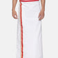 Sethukrishna Men White Solid Cotton Readymade Dhoti | Swadesiicart