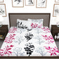 Story@home White & Pink Floral King Bedsheet with 2 Pillow Covers - Swadesiicart