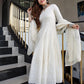 Indian Clothing Malishka Women's White Cotton Chikankari Gown with Dupatta Set - White - Swadesiicart