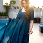 Malishka Women's Blue Embroidered Cotton Kurta Sharara Set With Dupatta - Blue - Swadesiicart