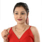 AanyaCentric Gold-Polished Jewelry Combo: Elegant Short Mangalsutra, Finger Ring, and American Diamond Earrings Set - Swadesiicart