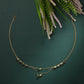 AanyaCentric Gold-Polished Jewelry Combo: Elegant Short Mangalsutra, Finger Ring, and American Diamond Earrings Set - Swadesiicart