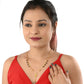 AanyaCentric Gold-Polished Jewelry Combo: Elegant Short Mangalsutra, Finger Ring, and American Diamond Earrings Set