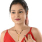 AanyaCentric Gold-Polished Jewelry Combo: Elegant Short Mangalsutra, Finger Ring, and American Diamond Earrings Set