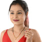 AanyaCentric Gold-Polished Jewelry Combo: Elegant Short Mangalsutra, Finger Ring, and American Diamond Earrings Set