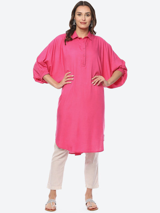 Biba Women Puff Sleeves Pathani Kurta - Swadesiicart