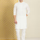 House of Pataudi Men Chikankari Embroidered Pure cotton Jashn Kurta with Churidar | Swadesiicart