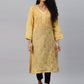 ADA Women Beige & Black Ethnic Motifs Embroidered Chikankari Handloom Kurta with Trousers | Swadesiicart