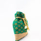 NR By Nidhi Rathi Green & Gold-Toned Banarasi Printed Potli Clutch - Swadesiicart