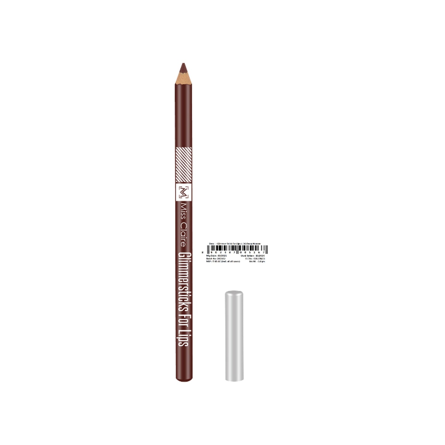Miss Claire Glimmersticks For Lips - Deep Maroon L-16 | Swadesiicart