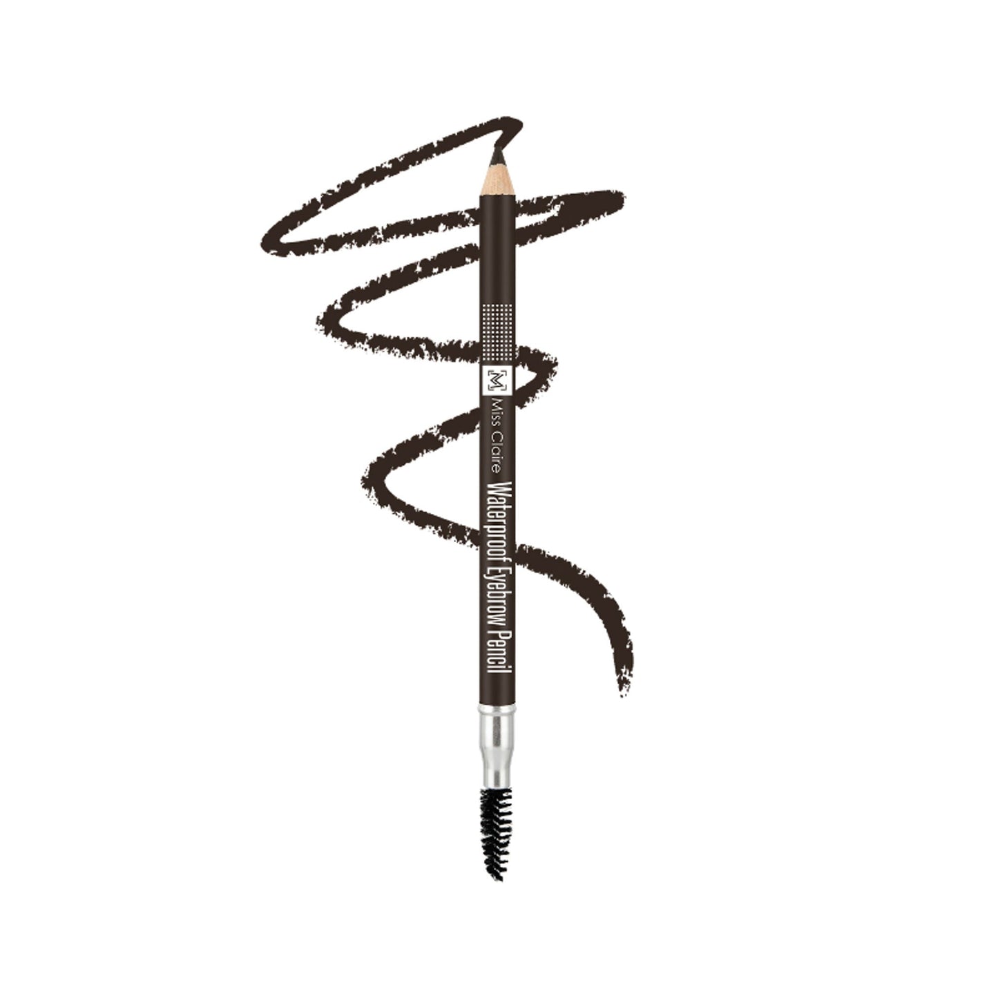 Miss Claire Waterproof Eyebrow Pencil With Mascara Brush - 02 Dark Brown | Swadesiicart