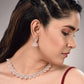 Saraf RS Jewellery Rose Gold-Polished & White AD & CZ-Studded Contemporary Jewellery Set - Swadesiicart