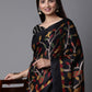 Mitera Black & Green Ethnic Motifs Jute Cotton Banarasi Saree with Matching Blouse | Swadesiicart