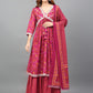 Kalini Floral Printed Empire Pure Cotton Kurta with Sharara & With Dupatta | Swadesiicart