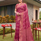 Tikhi Imli Pink Ethnic Motifs Woven Design Zari Saree | Swadesiicart