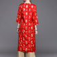 Biba Women Red Floral Foil Printed Kurta - Swadesiicart