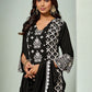 Sangria Chikankari Embroidered Straight Kurta & Trouser With Dupatta | Swadesiicart