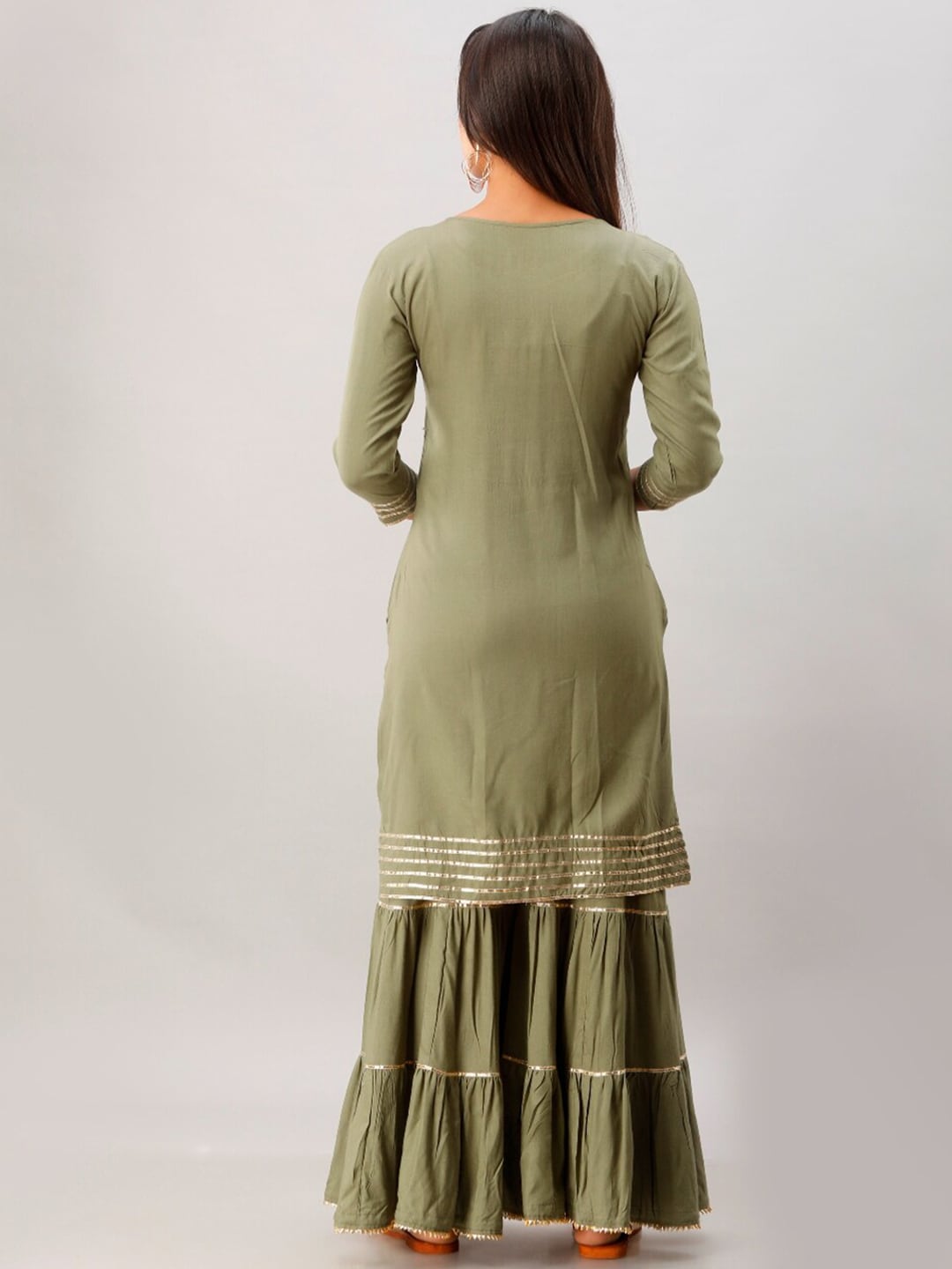 Kalini Women Green Kurta with Sharara | Swadesiicart