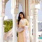 Vaasva Women Peach Linen Printed Kurta, Pant & Dupatta set | Swadesiicart