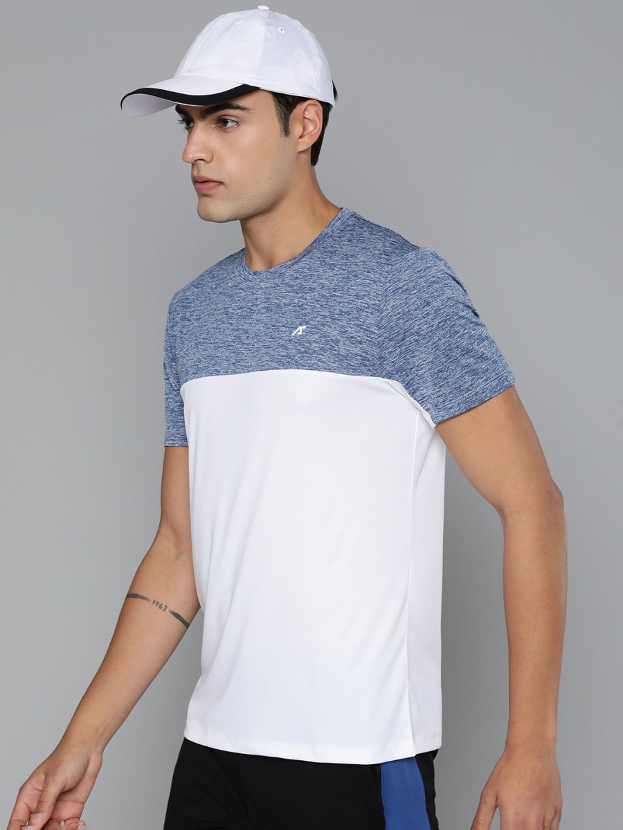 Alcis Men Colourblocked Dry Tech Slim Fit Sports T-shirt | Swadesiicart