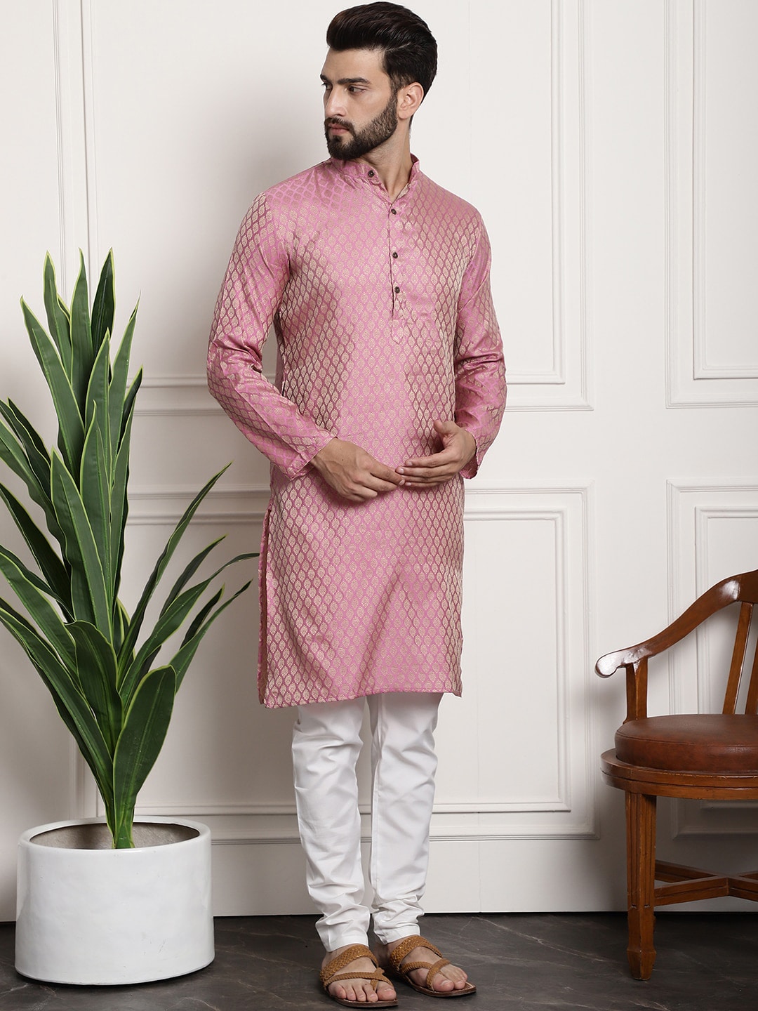 Sojanya Ethnic Motifs Woven Design Straight Kurta With Churidar | Swadesiicart