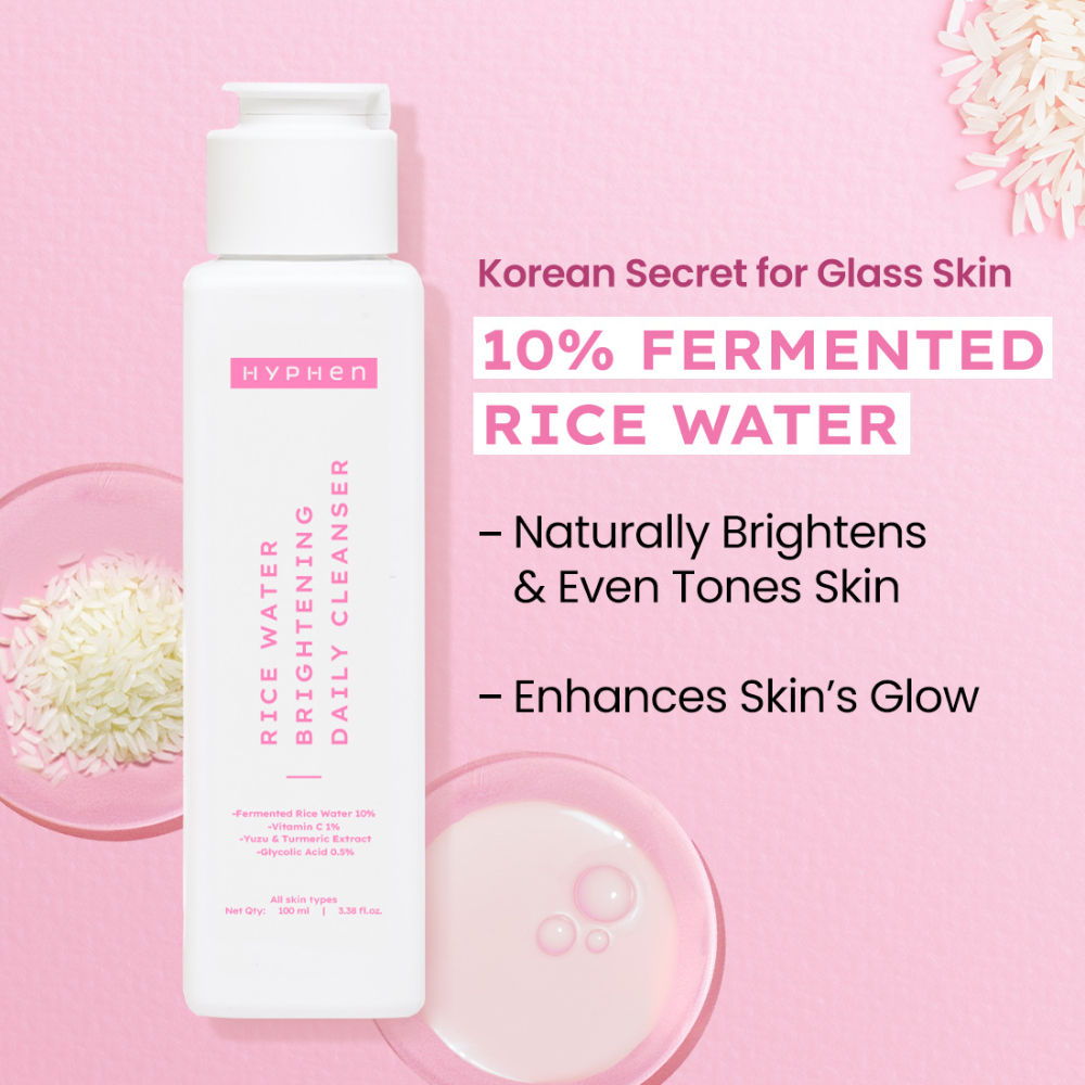 Hyphen By Kriti Sanon Rice Water Face Brightening Daily Cleanser, Reduce Pigmentation & Dark Spots, Brightens & Even Tones Skin, Moisturizes Skin - Swadesiicart