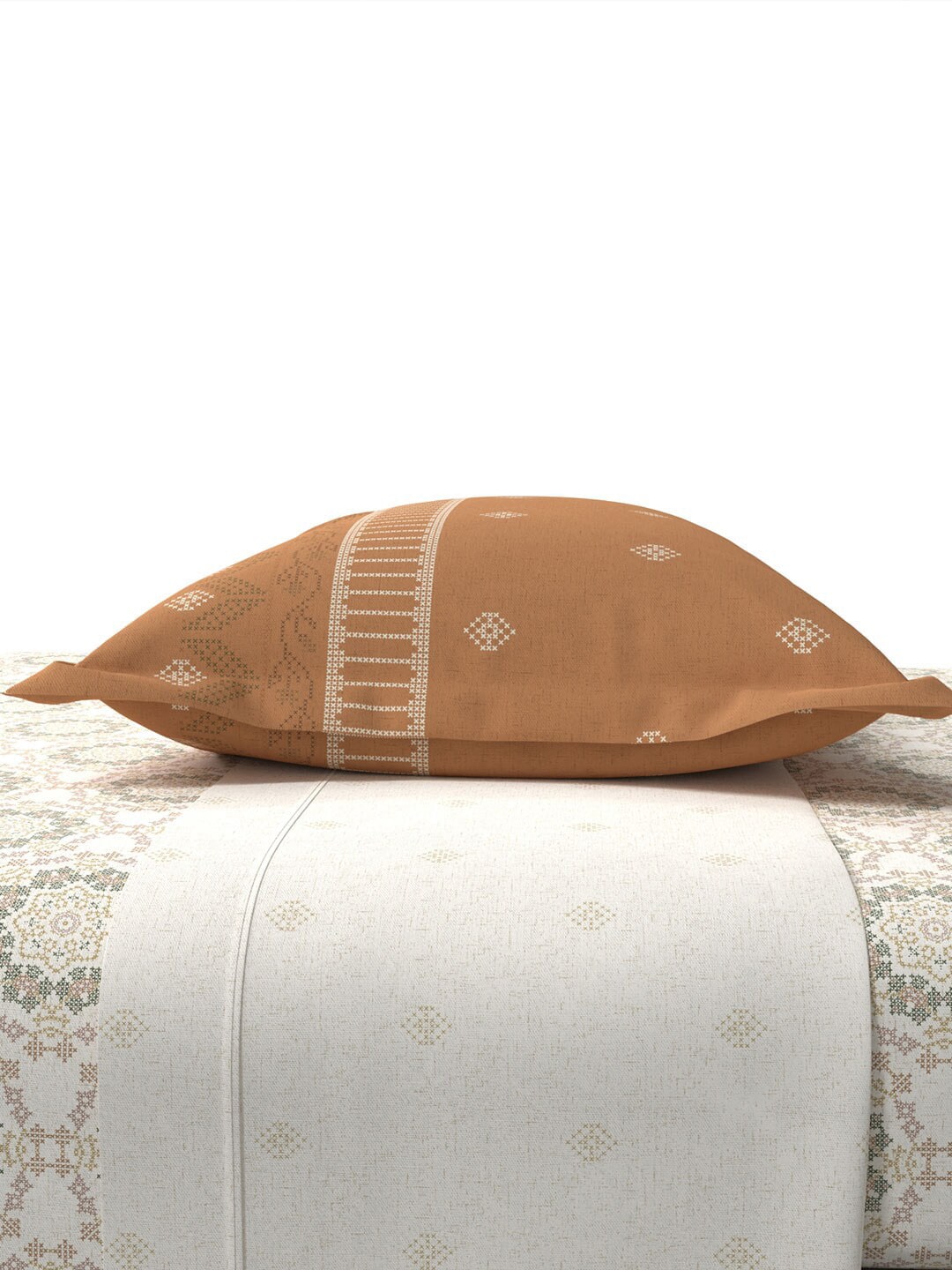 MYTRIDENT Unisex Orange Bedsheets - Swadesiicart