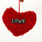 Tied Ribbons Valentine Gift With Heart Shape Pillow Fur Cushion (Red) | Swadesiicart