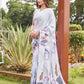 Tikhi Imli White Floral Printed Saree | Swadesiicart