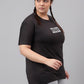 MKH Plus Size Typography Printed Drop Shoulder Sleeves Relaxed Fit Dri-FIT Sports T-Shirt - Swadesiicart