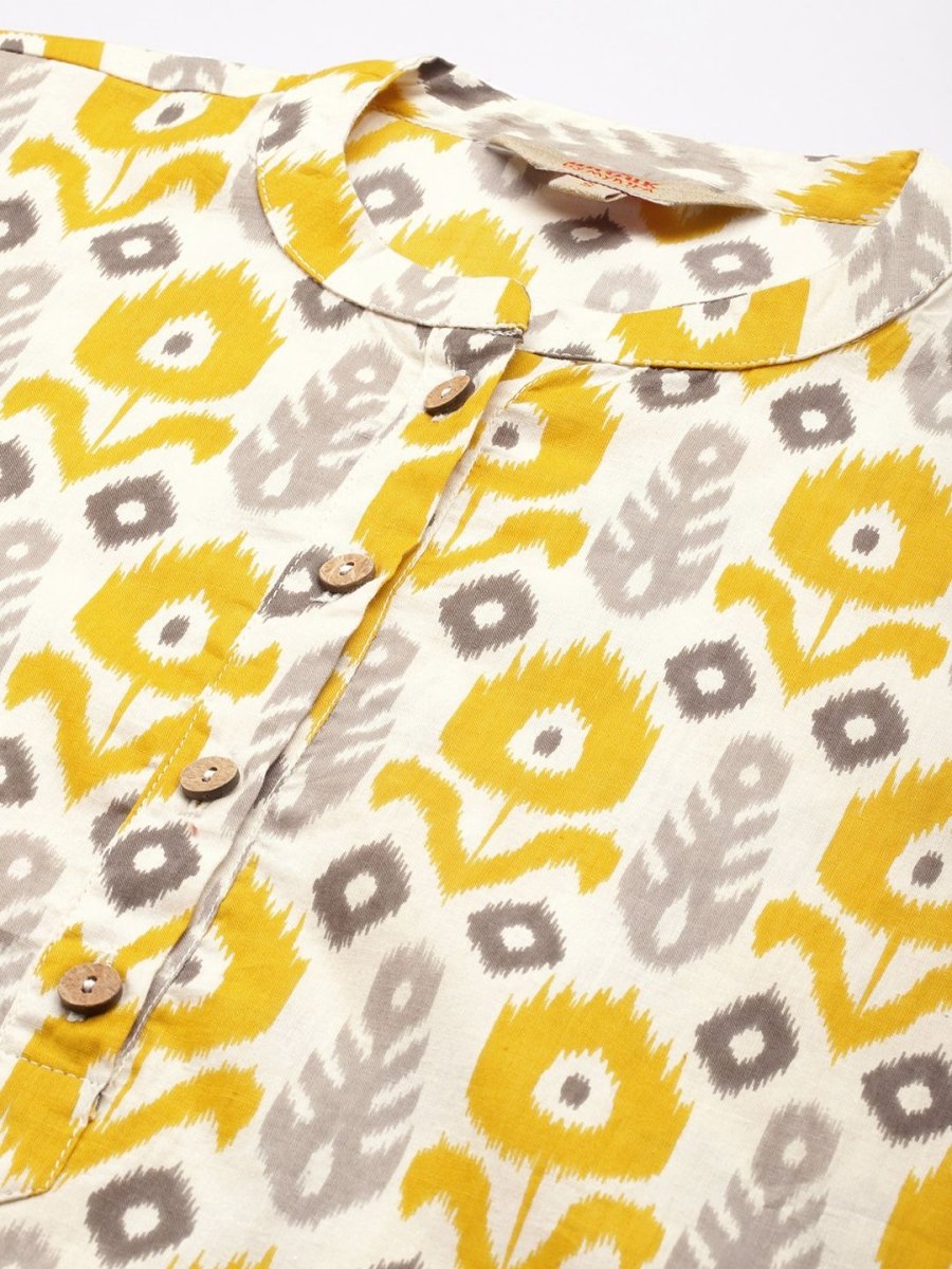 Anouk Ethnic Motifs Ikat Dyed Pure Cotton Kurta - Swadesiicart