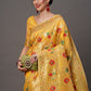 Mitera Floral Organza Banarasi Zari Saree With Blouse Piece | Swadesiicart