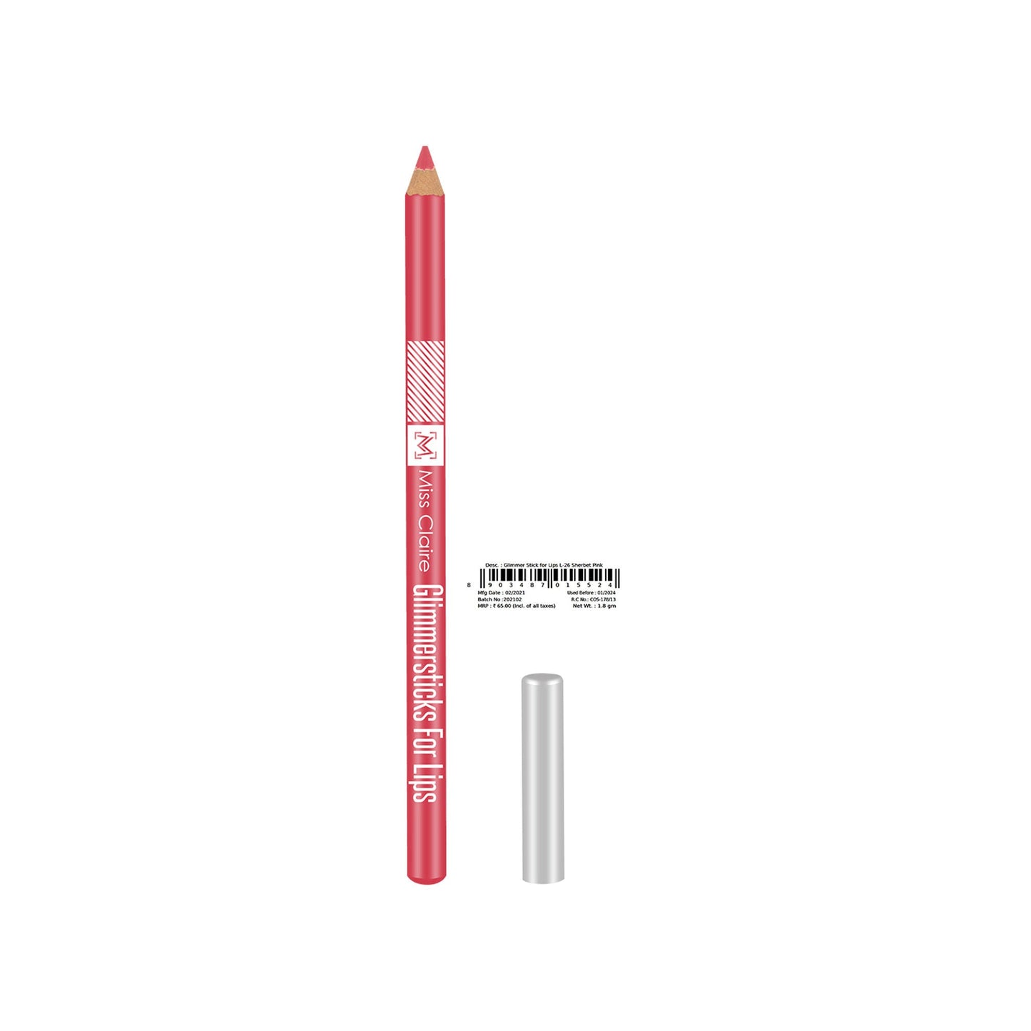 Miss Claire Glimmersticks For Lips - Sharbat Pink L-26 | Swadesiicart