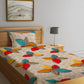 Home Sizzler Cream-Coloured & Red Floral 144 TC Bedsheet with Pillow Covers - Swadesiicart