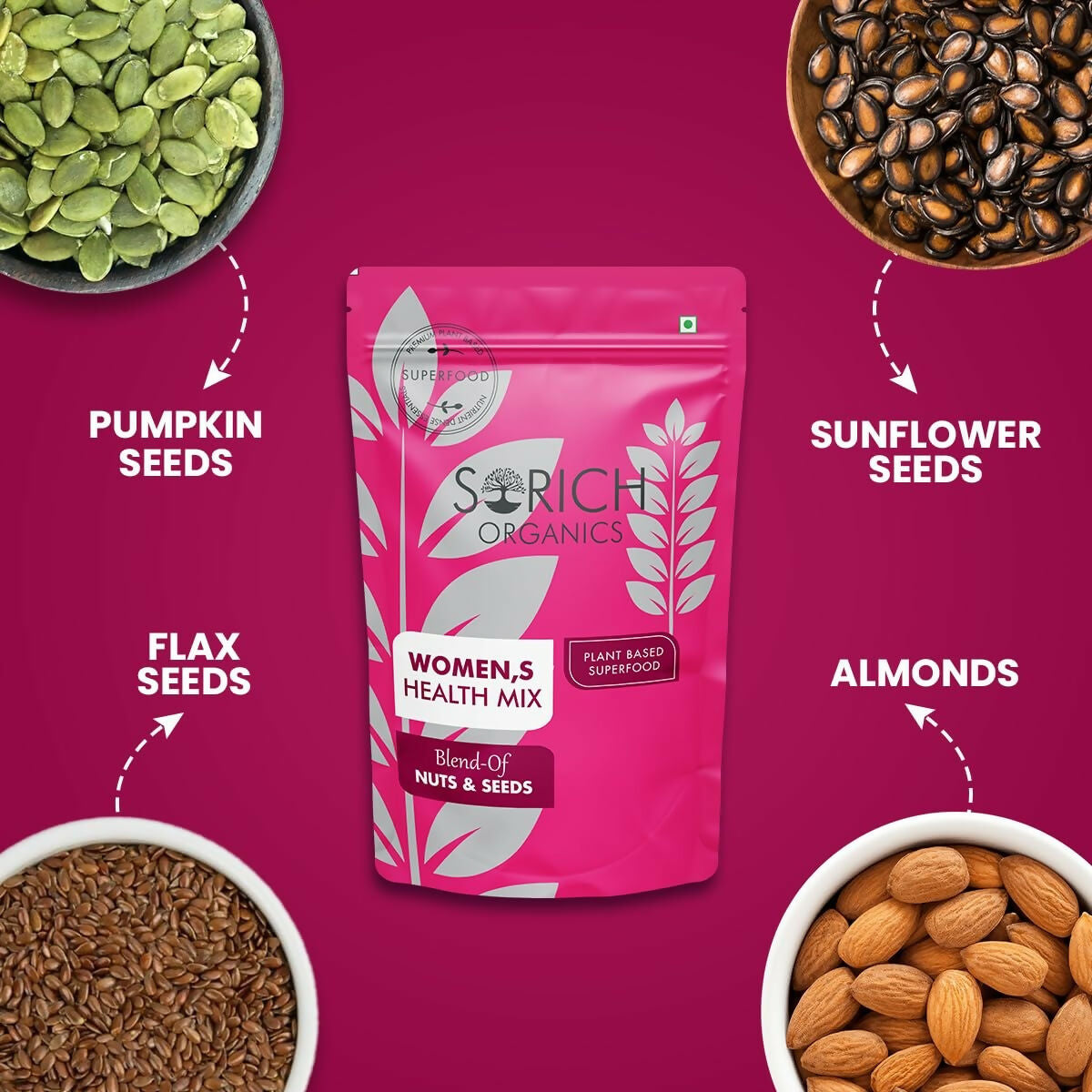 Sorich Organics Women's Health Mix Nuts & Seeds - Swadesiicart