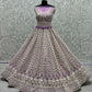 Jyoti Fashion Women's Violet Bridal Net Fancy Sequins with Multi Thread Embroidered Wedding Lehenga Choli | Swadesiicart