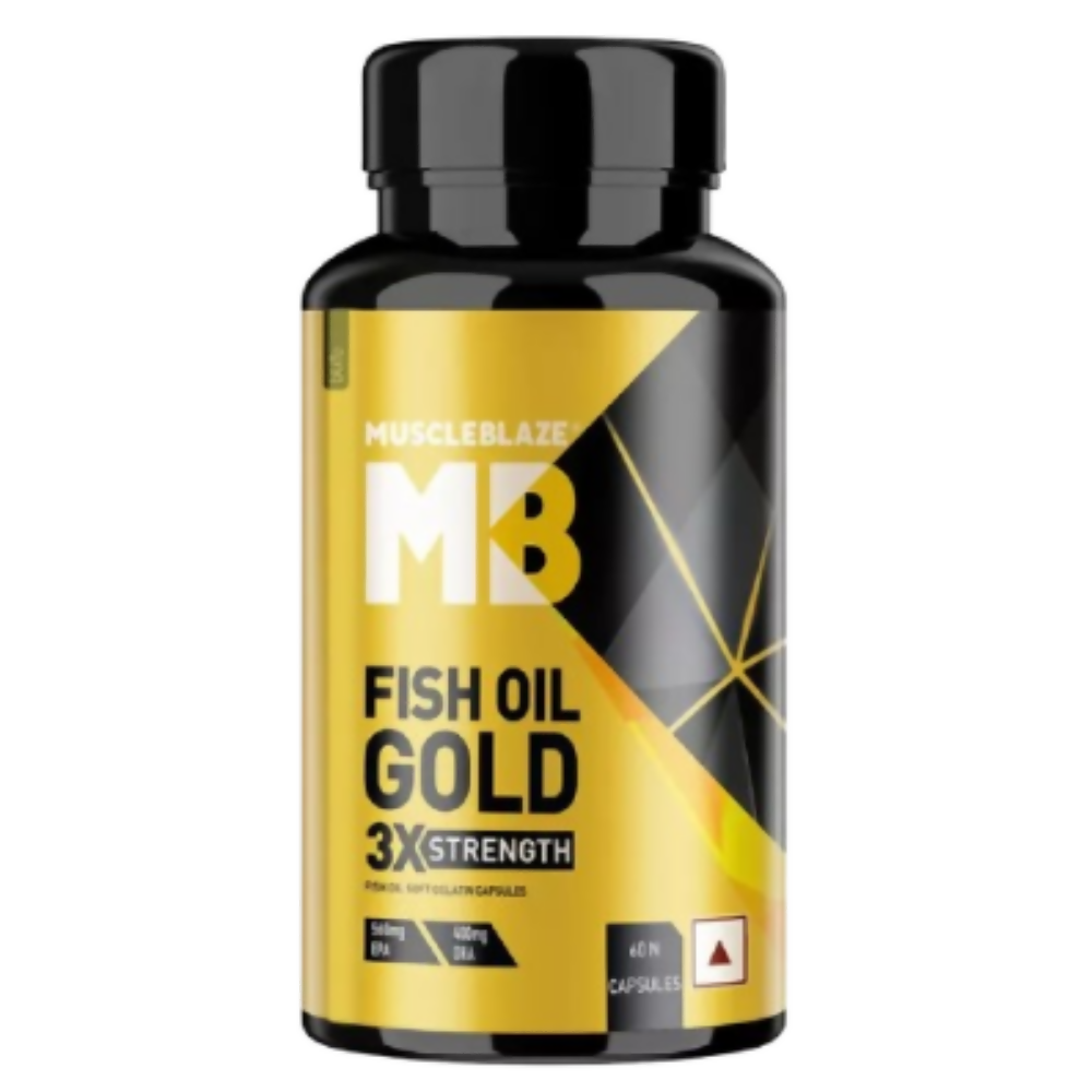 MuscleBlaze Omega 3 Fish Oil Gold Capsules | Swadesiicart