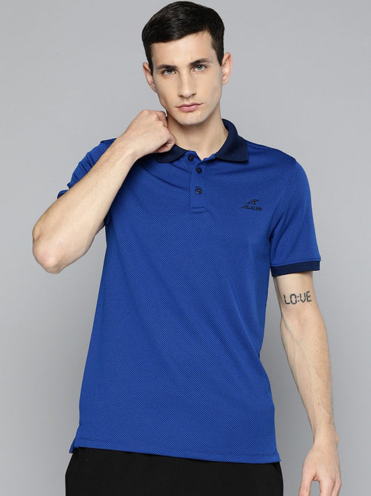 Alcis Men Colourblocked Polo Collar Dry Tech Slim Fit Sports T-shirt | Swadesiicart