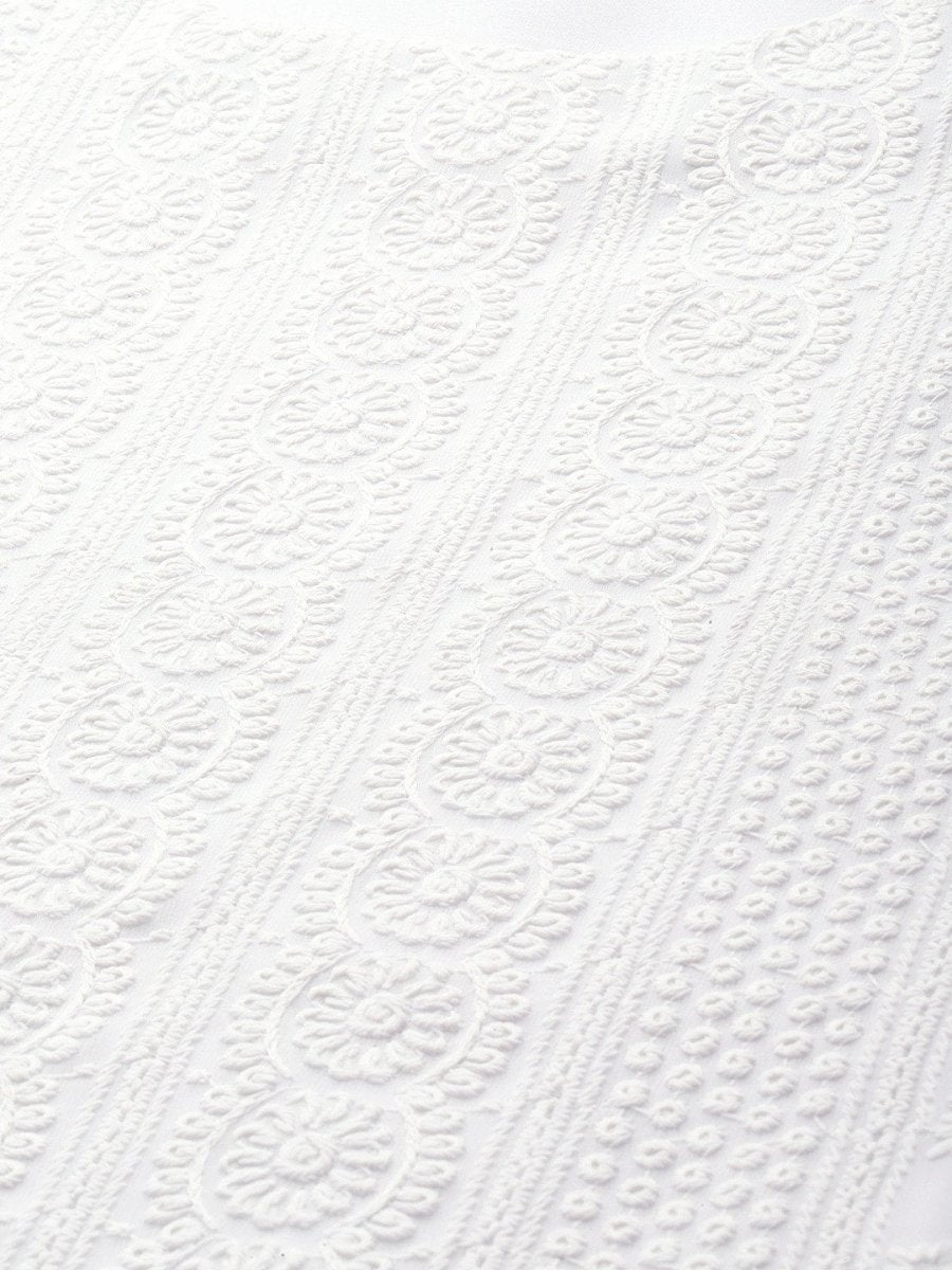 Anouk Women White Chikankari Embroidered Kurta with Palazzos | Swadesiicart